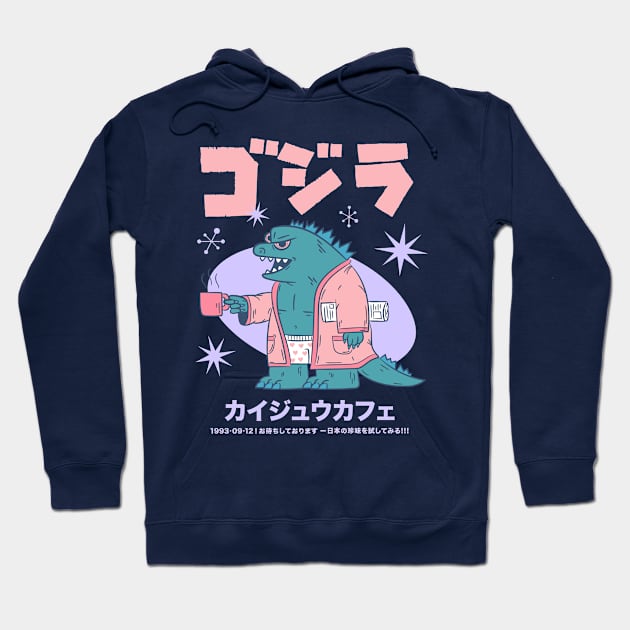 Godzilla Kaiju Cafe Hoodie by guidogokraw